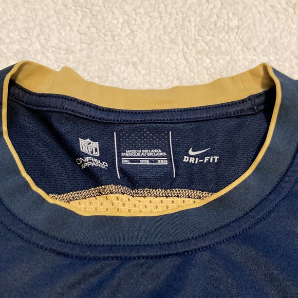 NWOT Nike NFL Dri-Fit St. Louis Rams navy lightweight shirt Size 3XL - Picture 3 of 7